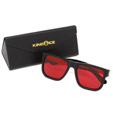 Load image into Gallery viewer, Gold Link Shades with Glossy Black Frame & Red Tint Lenses
