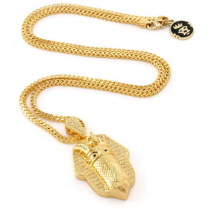 14K Gold CZ Bandana Pharaoh Necklace