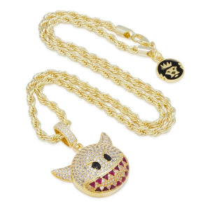 14K Gold Devil Emoji Necklace