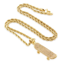 Load image into Gallery viewer, The CZ Mini Skateboard Necklace
