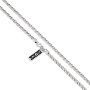 2.5mm White Gold Stainless Steel  Franco Choker Set